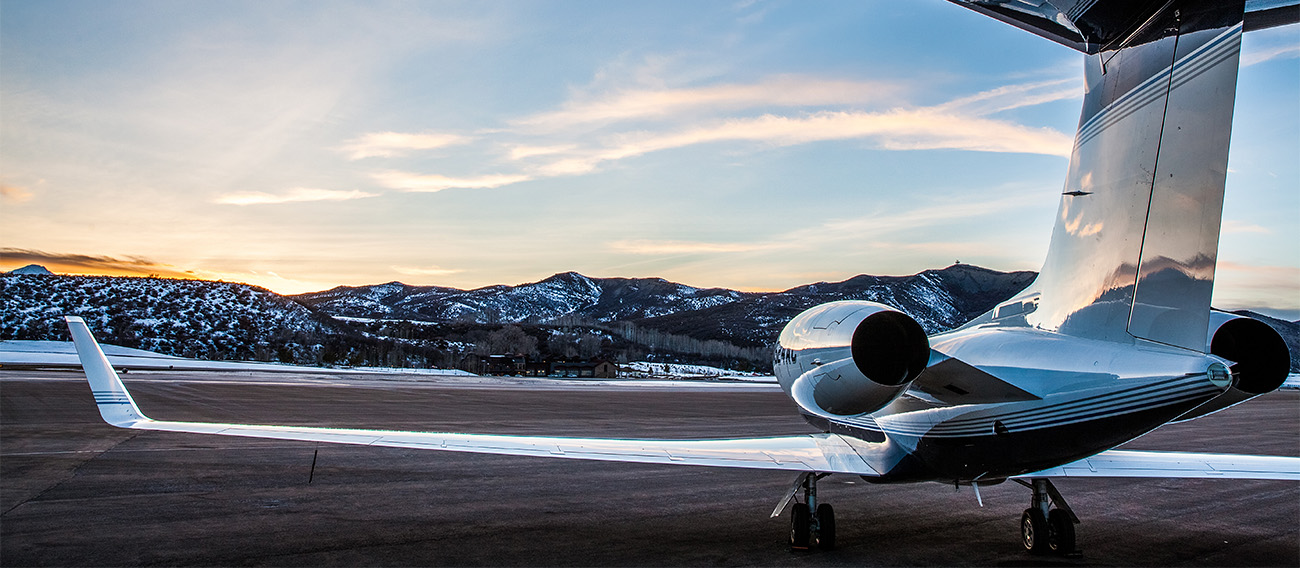 Private plane on Aspen Airport tarmac
